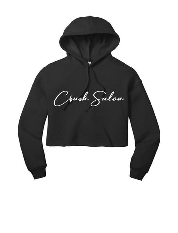 Crush Salon Cropped Hoodie -  BLACK